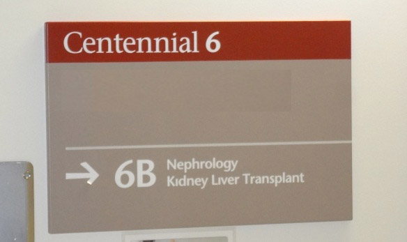 Transplant Unit Entry Signage